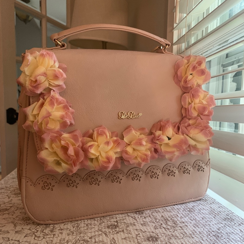 LIZ LISA Japan Rose Corsage 3-Way Bag in Pink | Backpack Purse with Flowers
